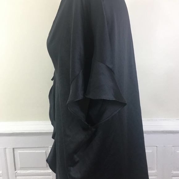 Victoria Secret Black Satin Ruffle Robe - Picture 4 of 6